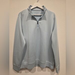 Hickey Freeman Sky Blue Quarter-Zip Sweater